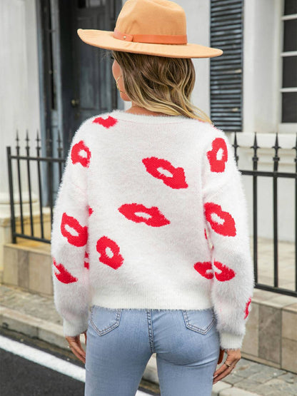 Suéter tipo jersey con cuello redondo de Lips of Love