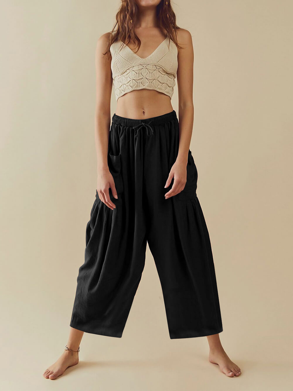 Cómodos pantalones de yoga de pierna ancha