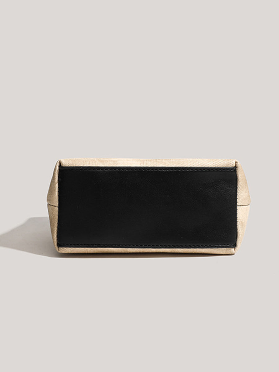 Bolso de mano oblicuo para mujer retro de otoño e invierno Bolso tipo cubo de PU
