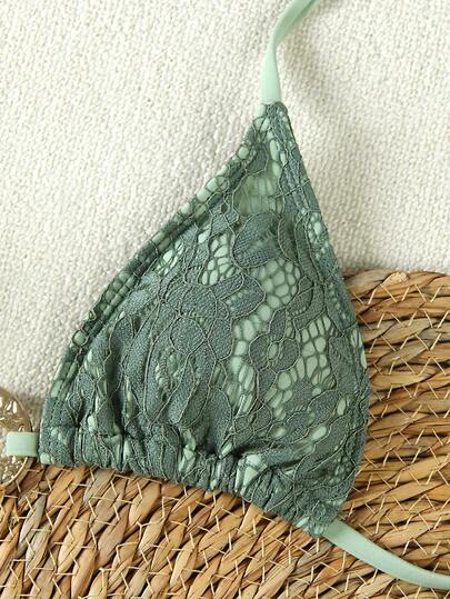 Conjunto de bikini elegante y sexy de color verde