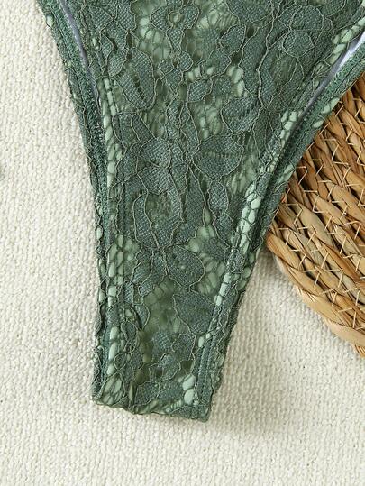 Conjunto de bikini elegante y sexy de color verde