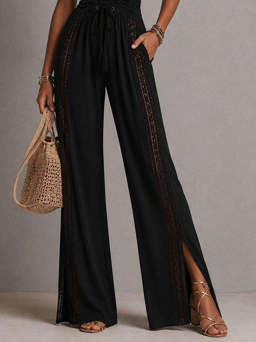 Alba · Mono Halter de Encaje con Cintura Fruncida