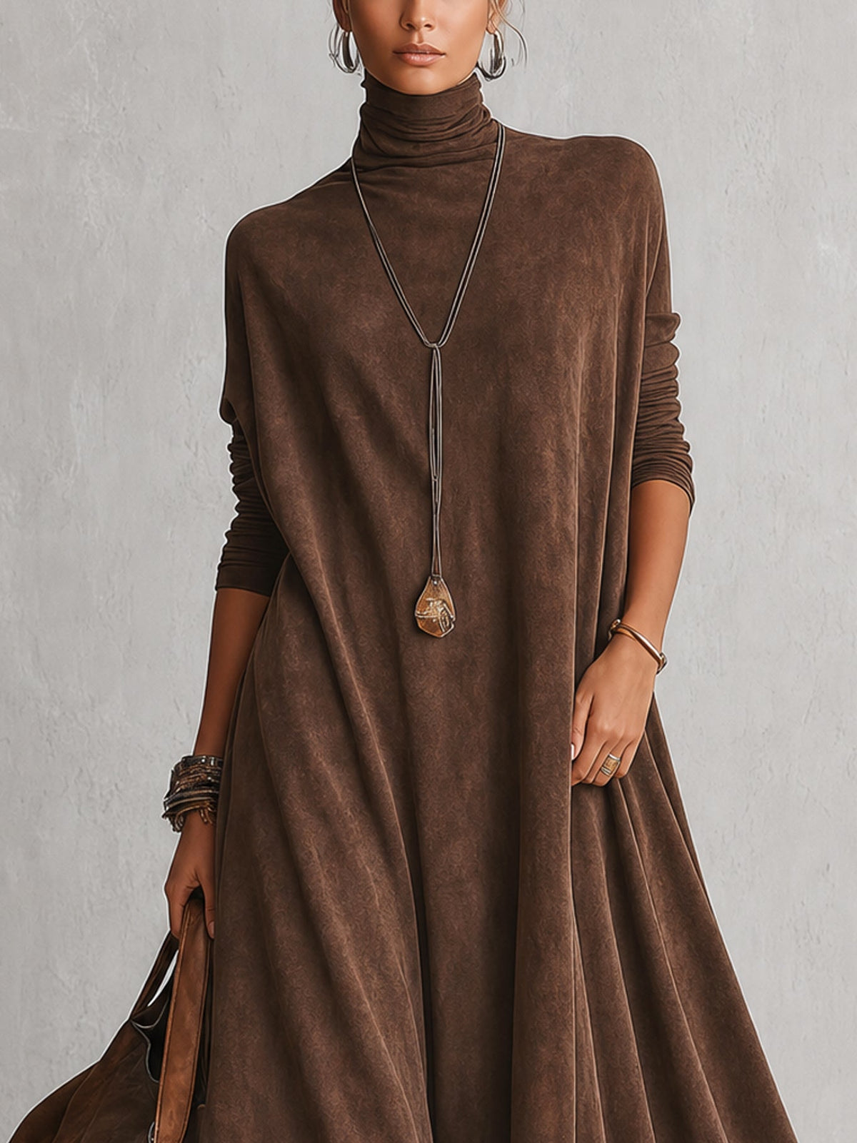 Antonella | Vestido largo vintage efecto ante
