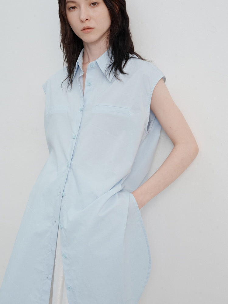 Camisa larga sin mangas elegante