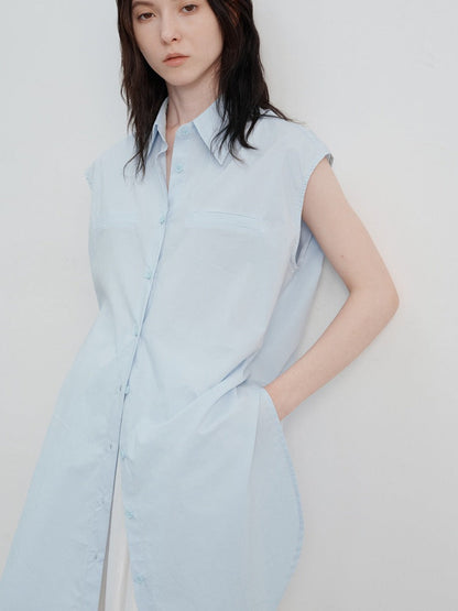 Camisa larga sin mangas elegante