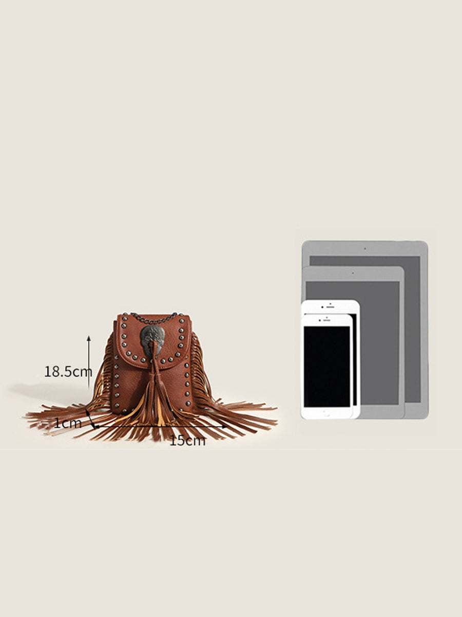 Bolso de flecos estilo vaquero occidental de moda para mujer
