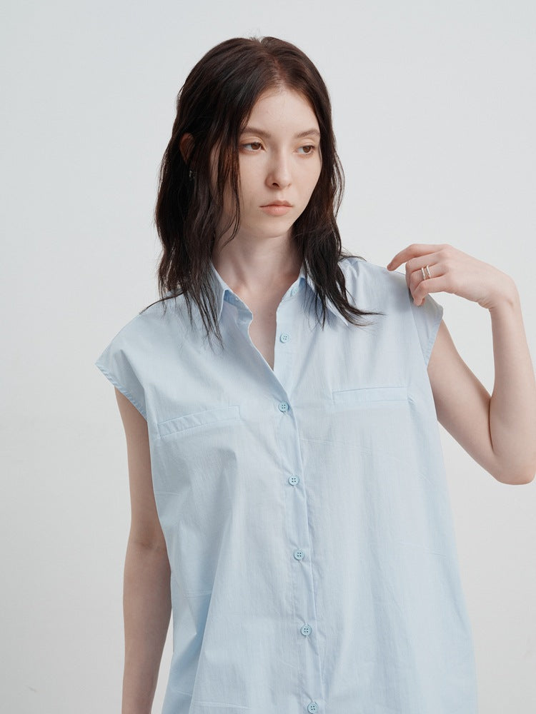 Camisa larga sin mangas elegante