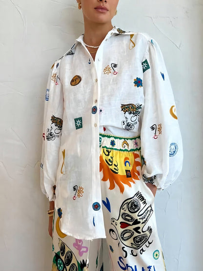 Camisa personalizada con mangas farol Graffiti