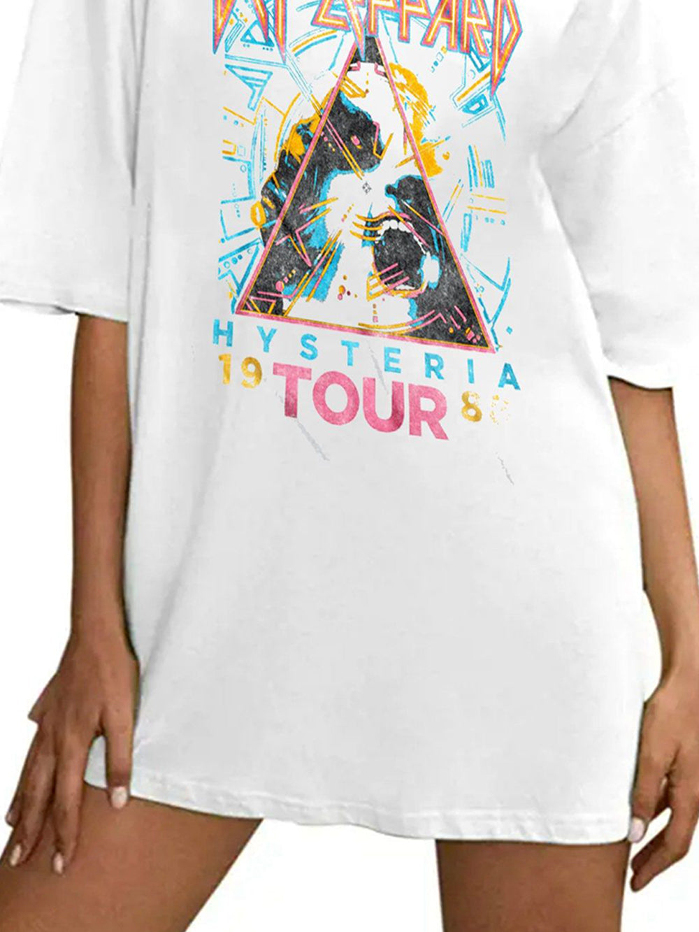 Camiseta casual estampada con cuello redondo