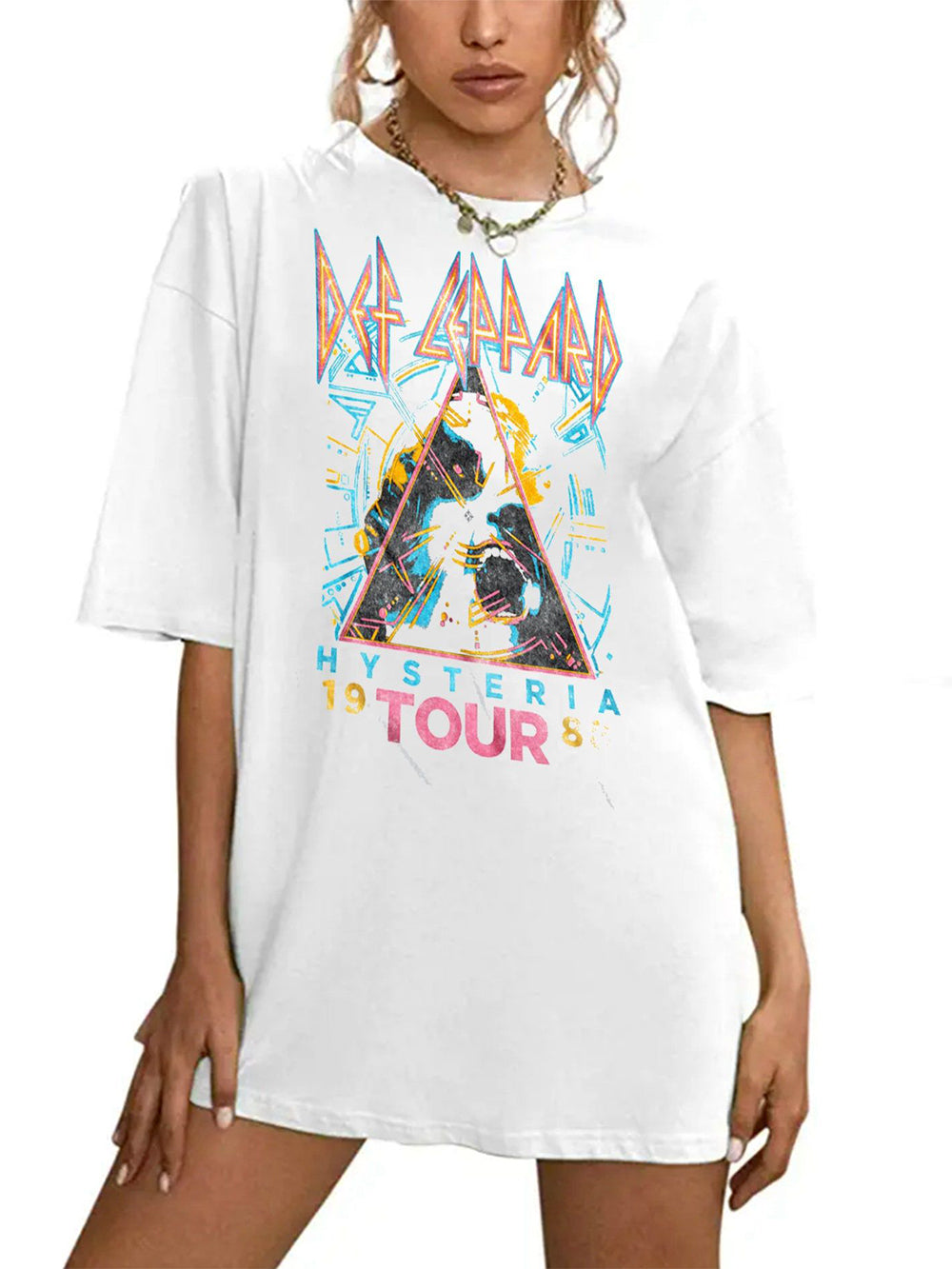 Camiseta casual estampada con cuello redondo