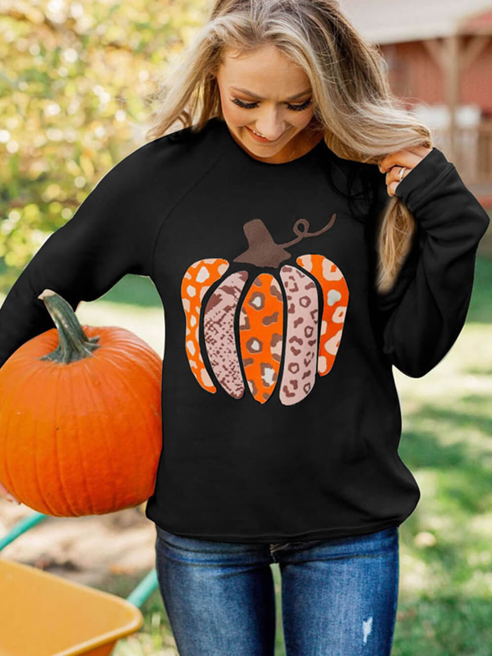 Sudadera con capucha con estampado de calabazas