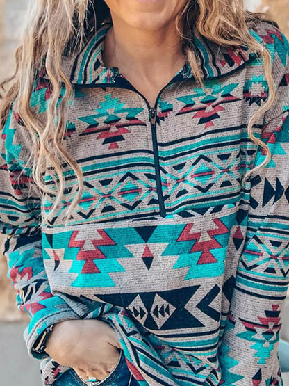 Jersey bohemio informal con cremallera