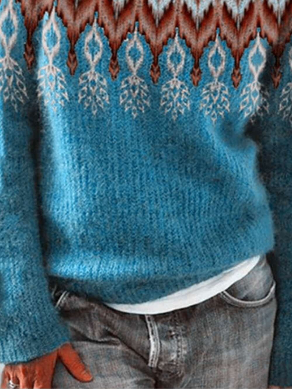 Jersey holgado con cuello redondo y bloques de color