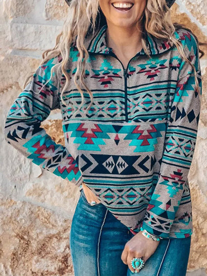 Jersey bohemio informal con cremallera