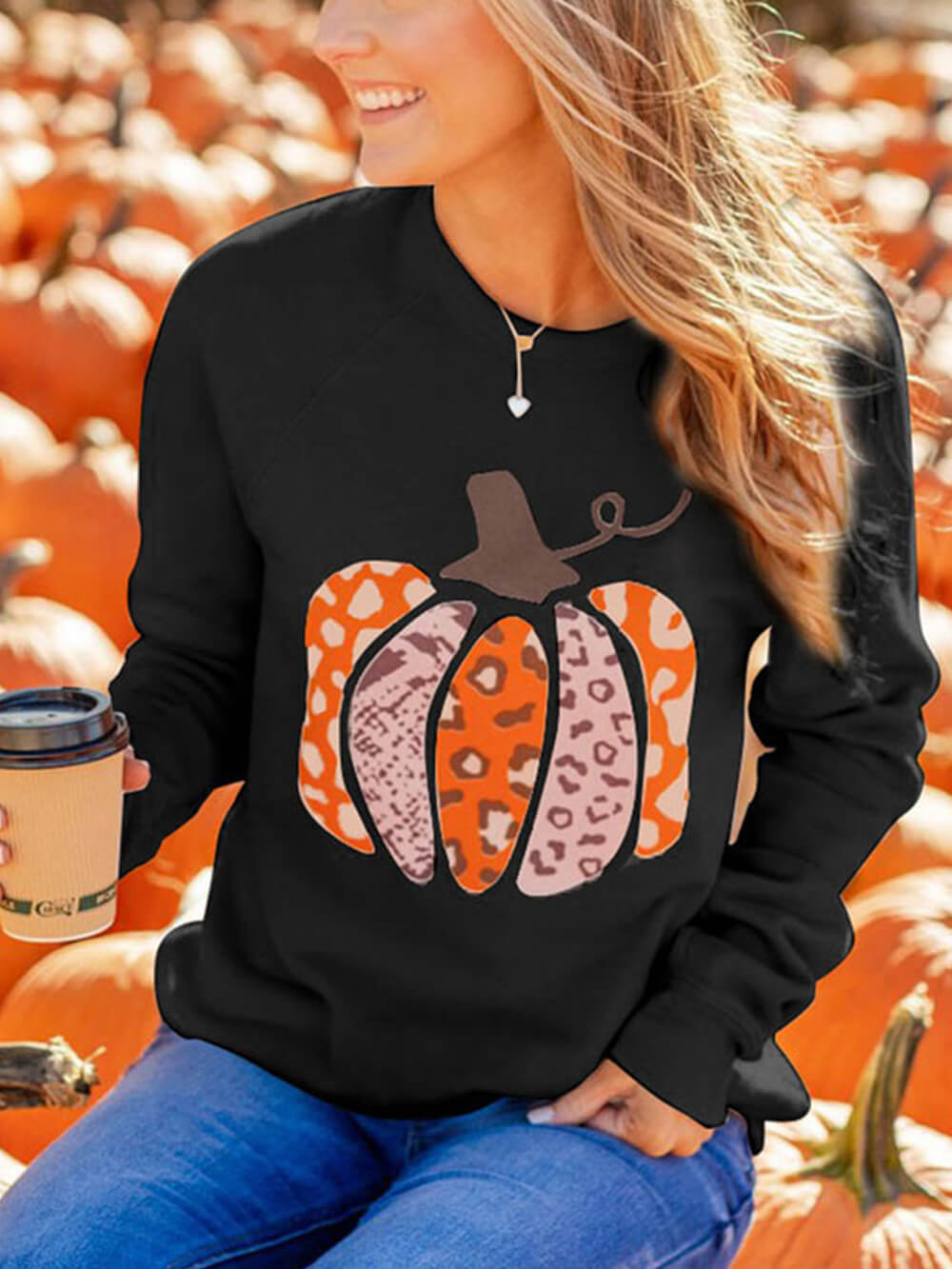 Sudadera con capucha con estampado de calabazas