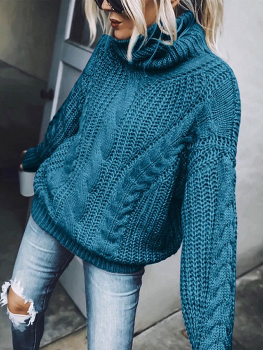 Jersey de punto con cuello alto