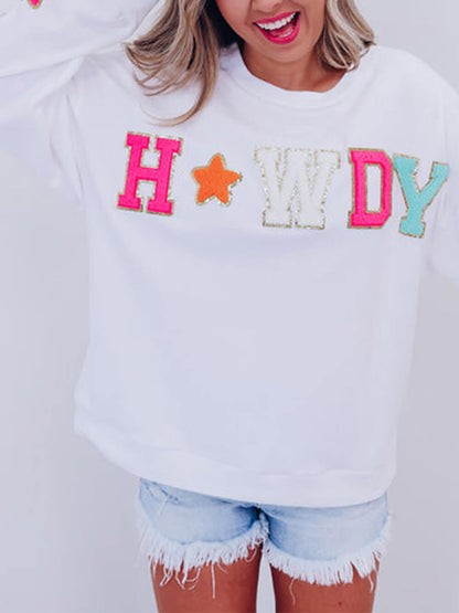 Sudadera con Estampado de Estrellas y Letras de Moda