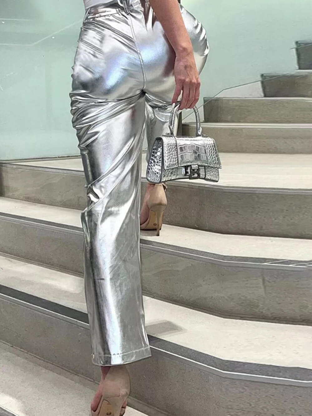 Pantalones de cuero PU de moda
