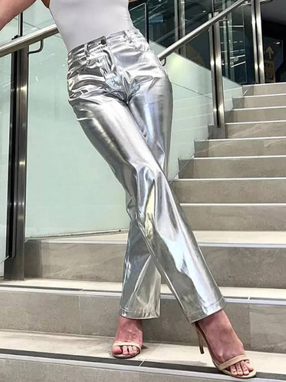 Pantalones de cuero PU de moda