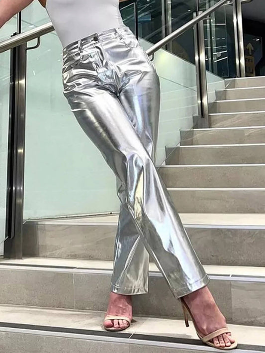 Pantalones de cuero PU de moda