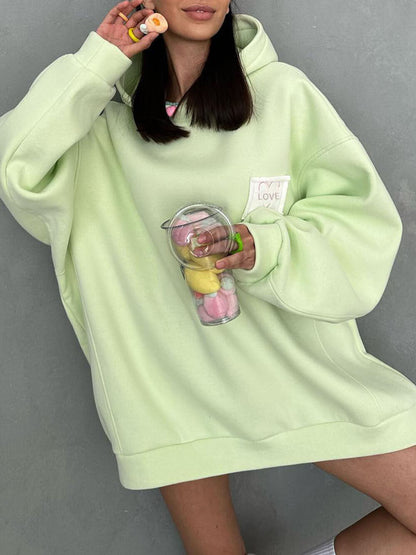 Sudadera holgada de color liso