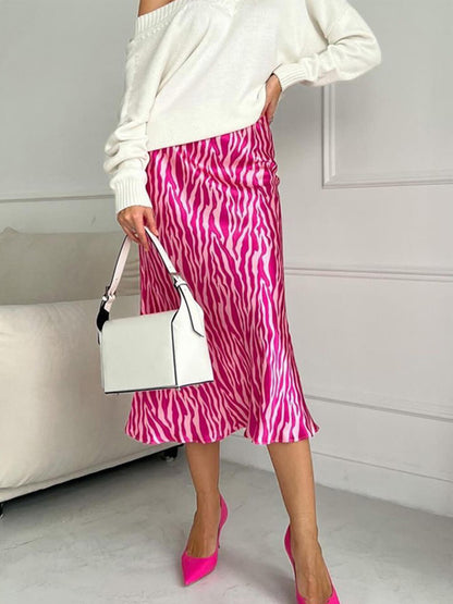 Falda de cola de pez de moda con estampado francés