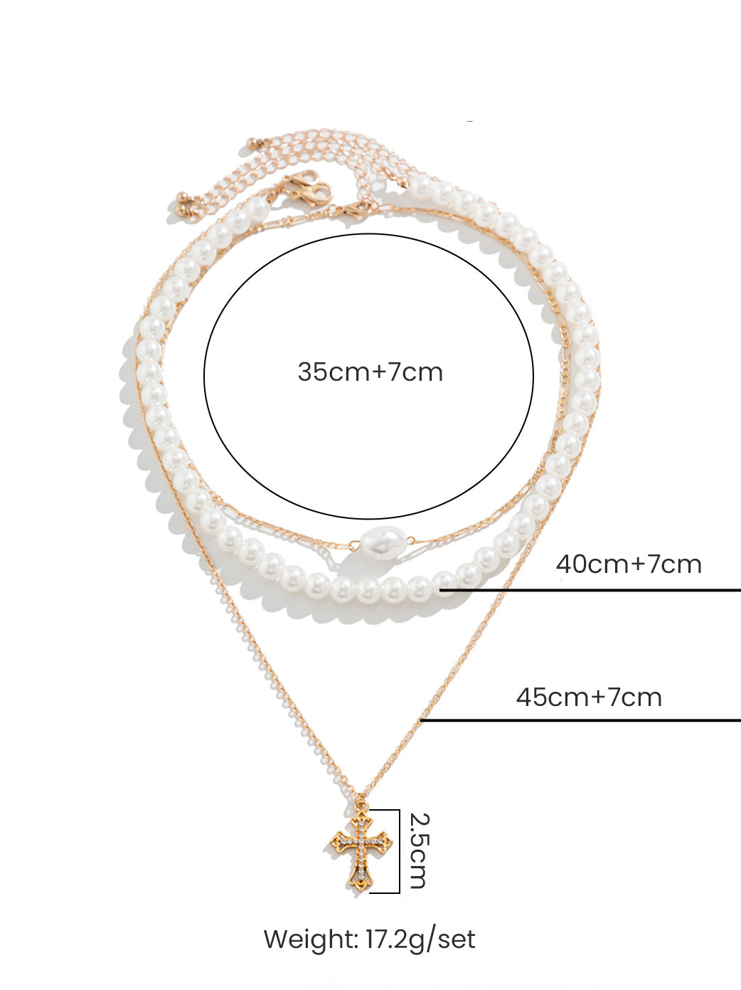 Collar multicapa de perlas