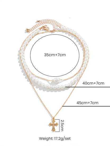 Collar multicapa de perlas