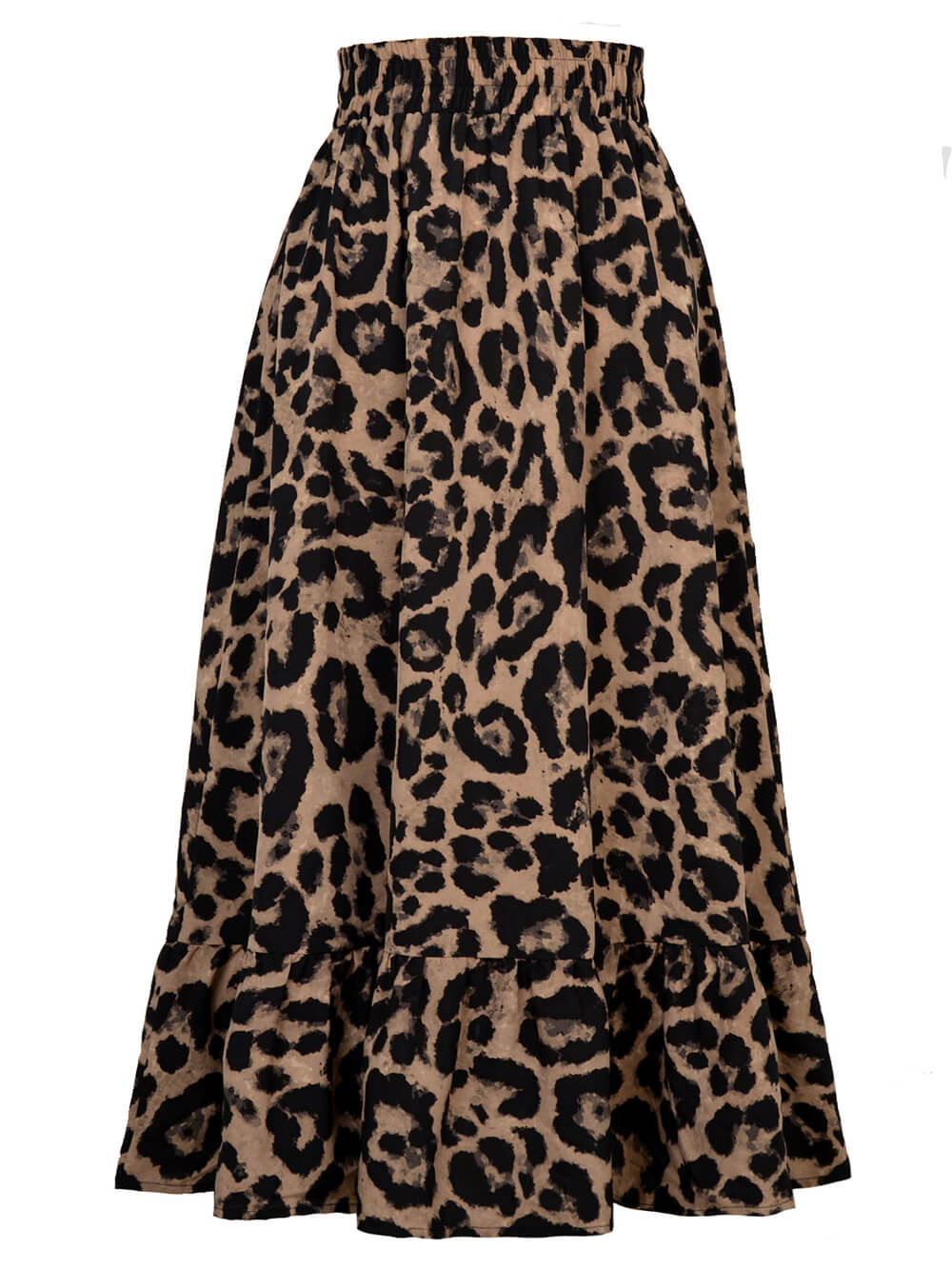 Falda sexy de cintura alta con estampado de leopardo