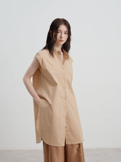 Camisa larga sin mangas elegante