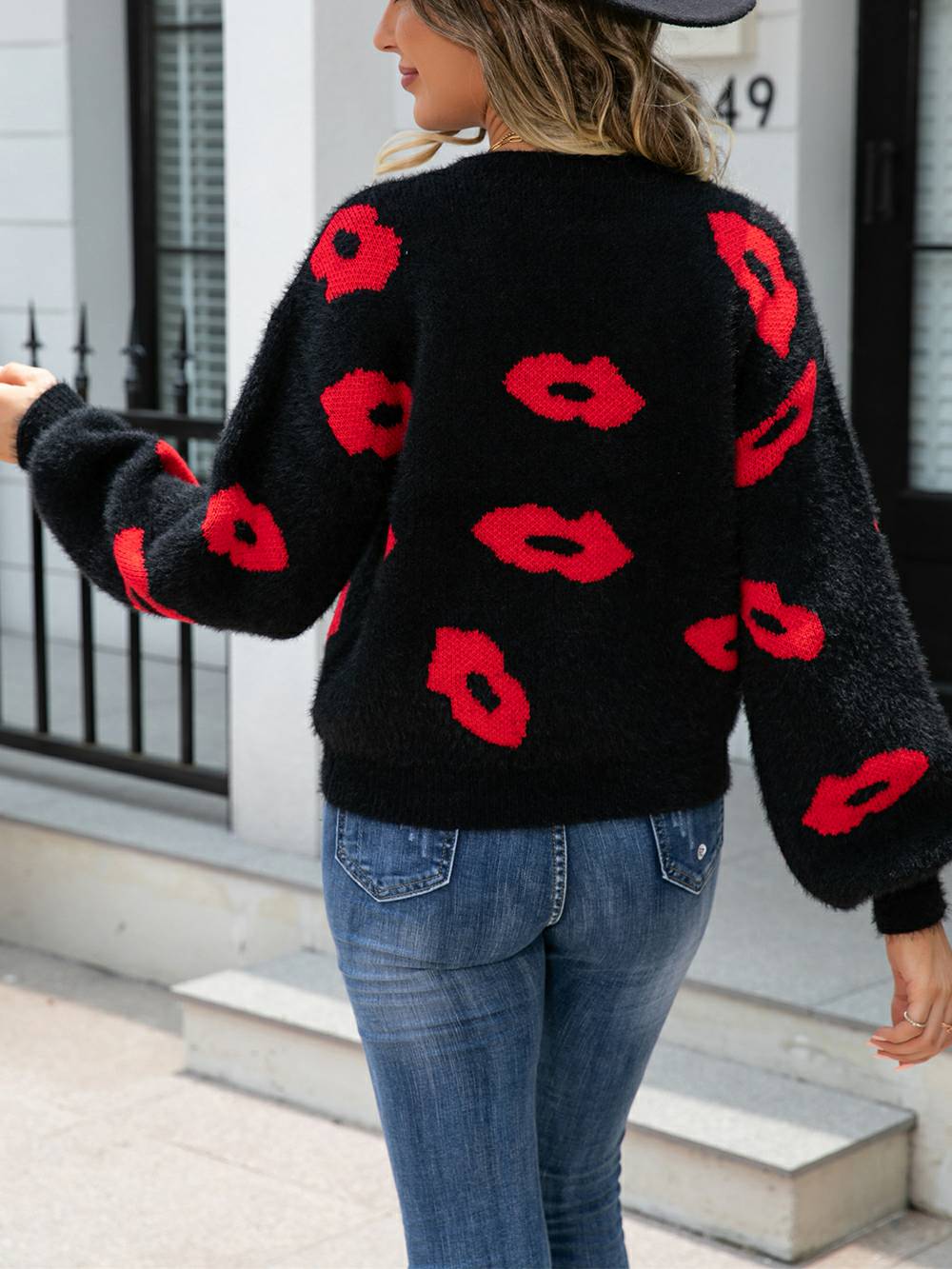 Suéter tipo jersey con cuello redondo de Lips of Love