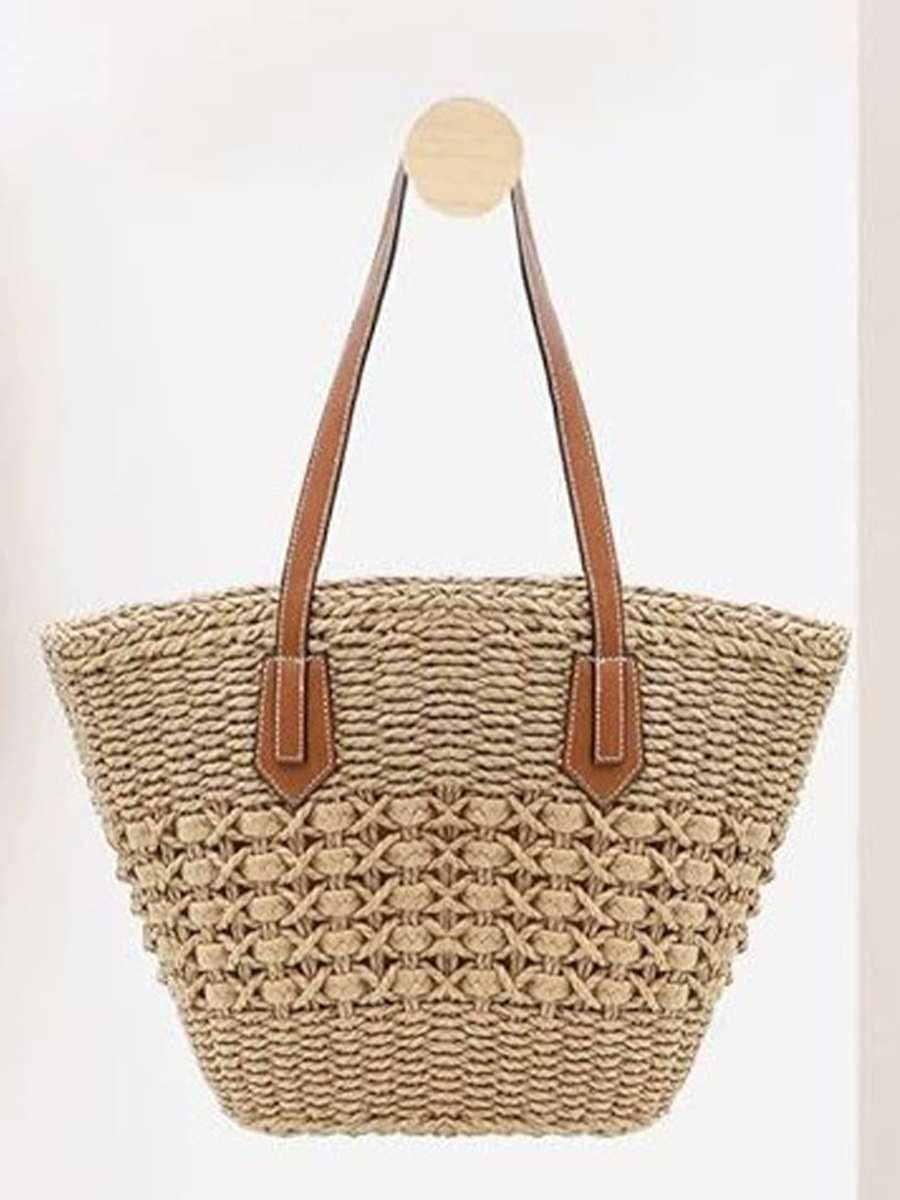 Bolso de hombro versátil tejido a mano para mujer