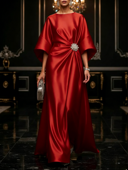 Vestido Maxi de Satén Negro Luxe