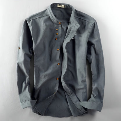 Andrés™ Camisa de estilo japonés – Diseño moderno y minimalista con sastrería de inspiración japonesa