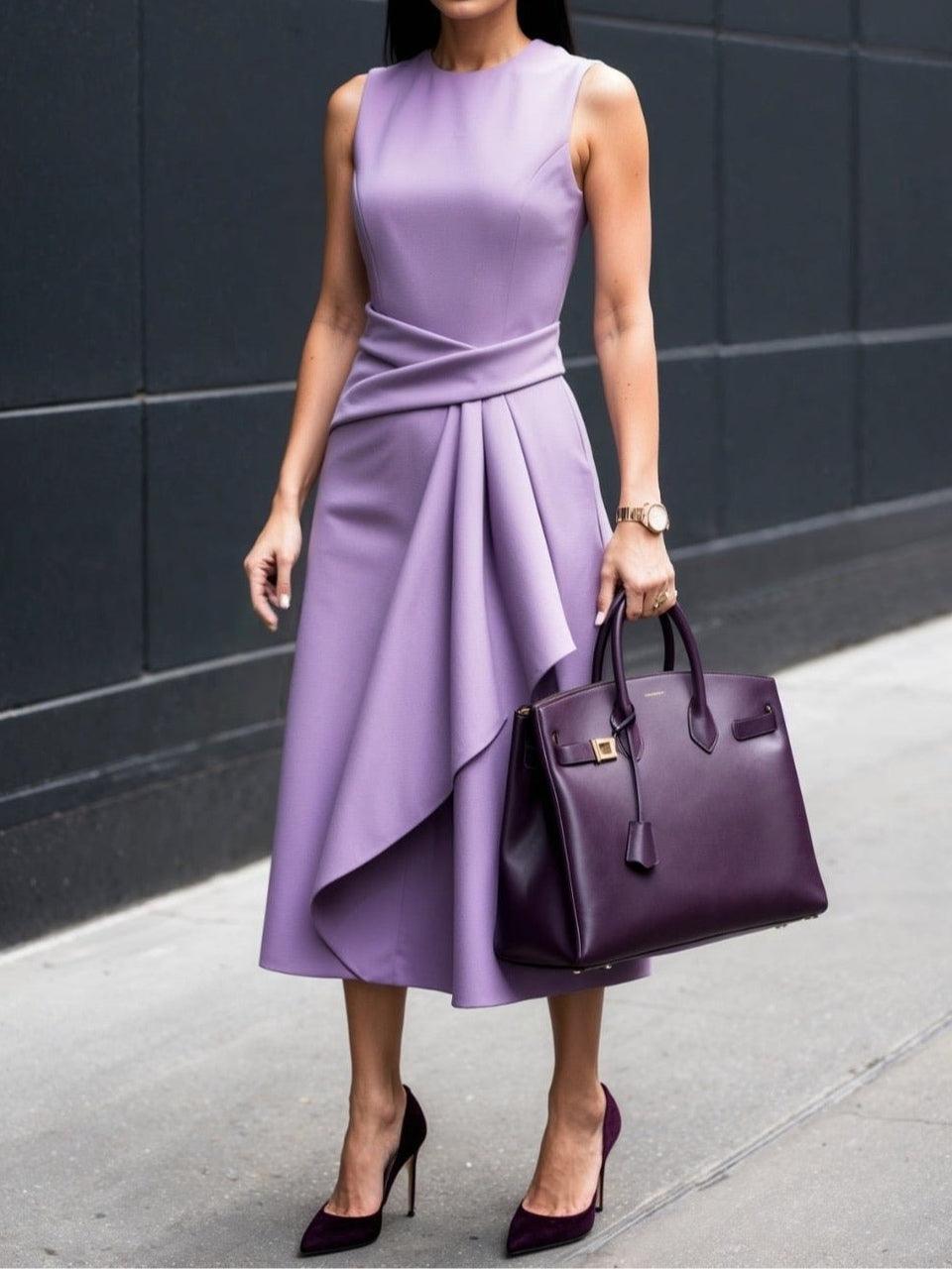 Vestido midi elegante irregular sin costuras