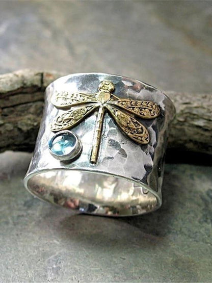 Anillo de insecto de aguamarina