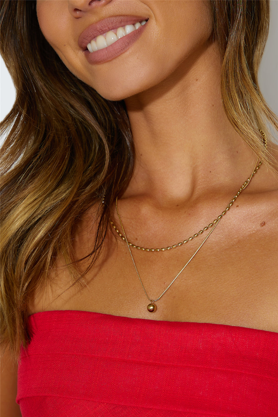 Collar De Cadena Doble Amante Chapado En Oro De 18k Oro