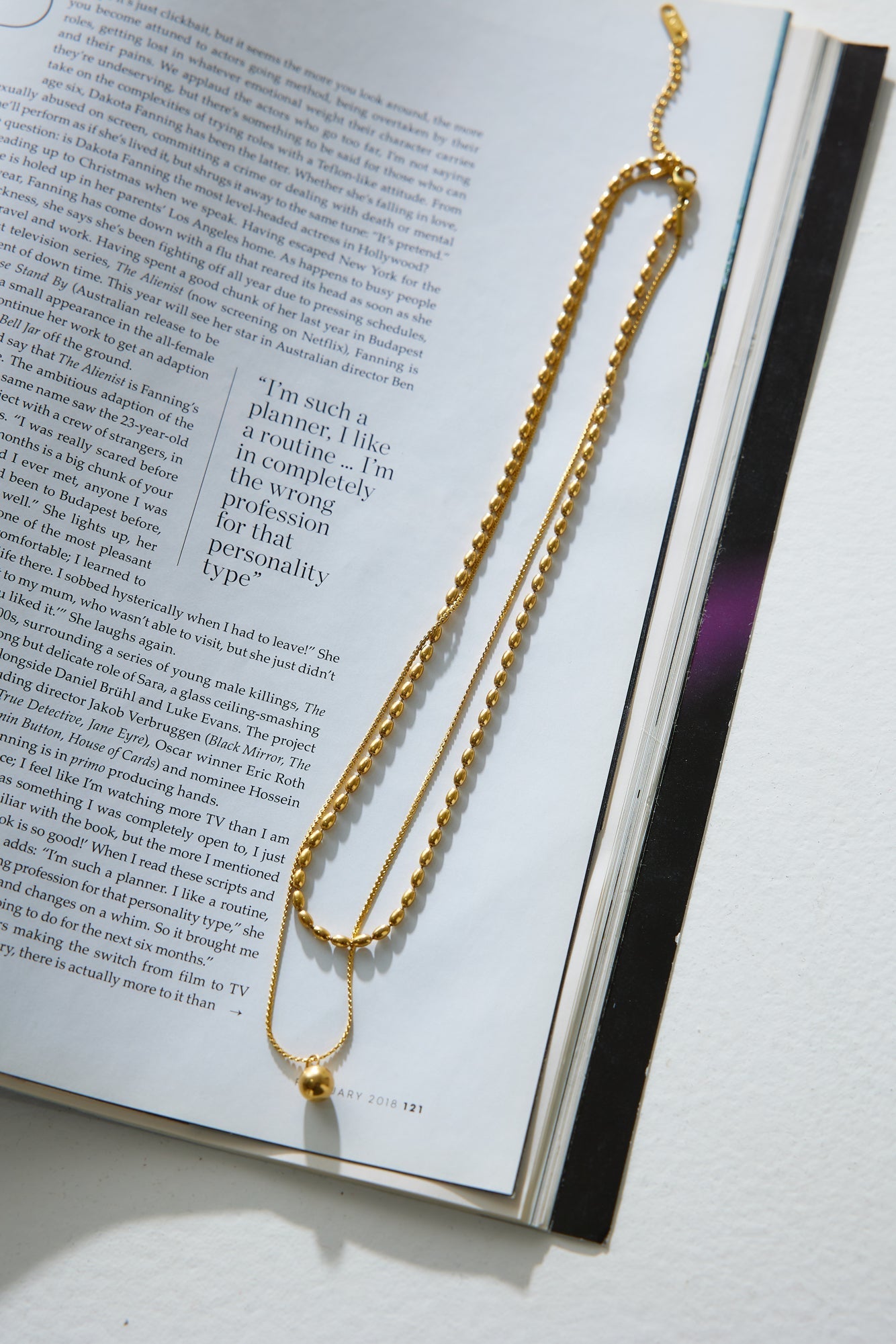 Collar De Cadena Doble Amante Chapado En Oro De 18k Oro
