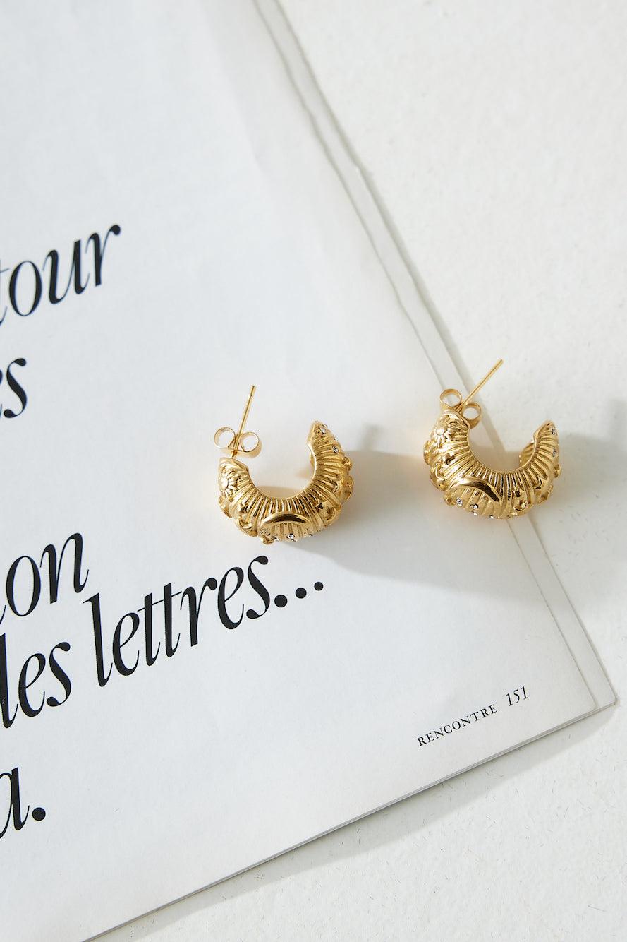 Pendientes de diseñador chapados en oro de 18k oro