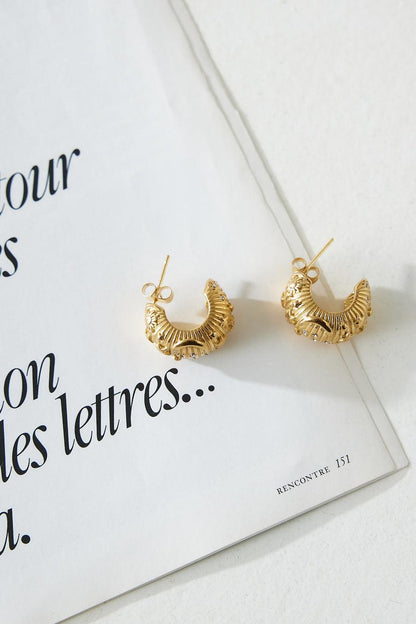 Pendientes de diseñador chapados en oro de 18k oro