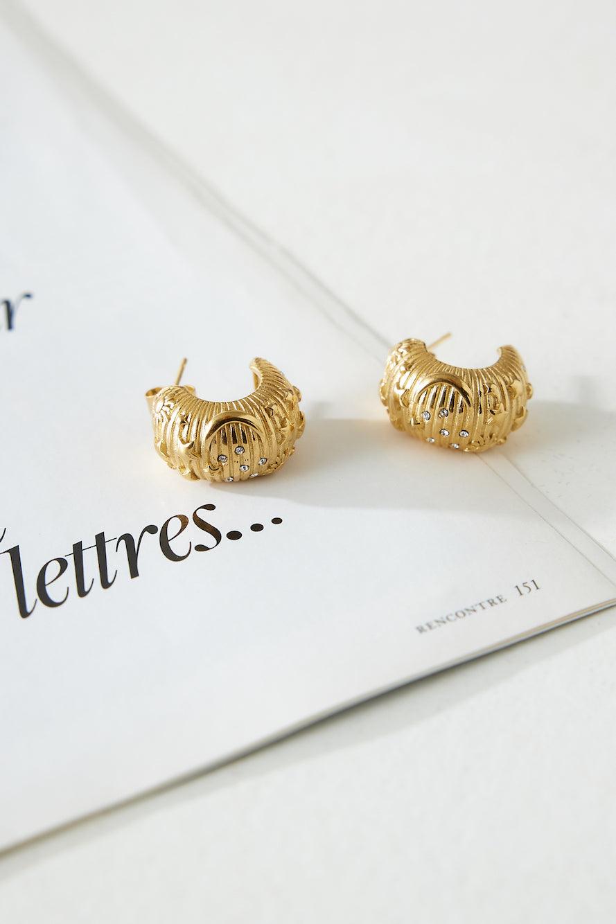Pendientes de diseñador chapados en oro de 18k oro