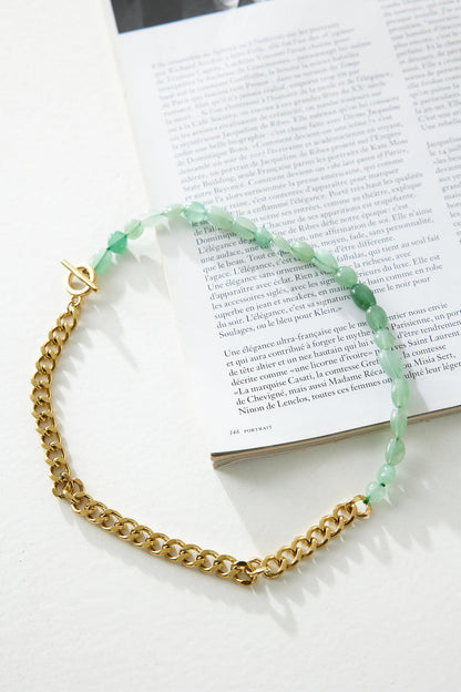 Collar Letras Ocultas Bañado En Oro 18k Oro Verde