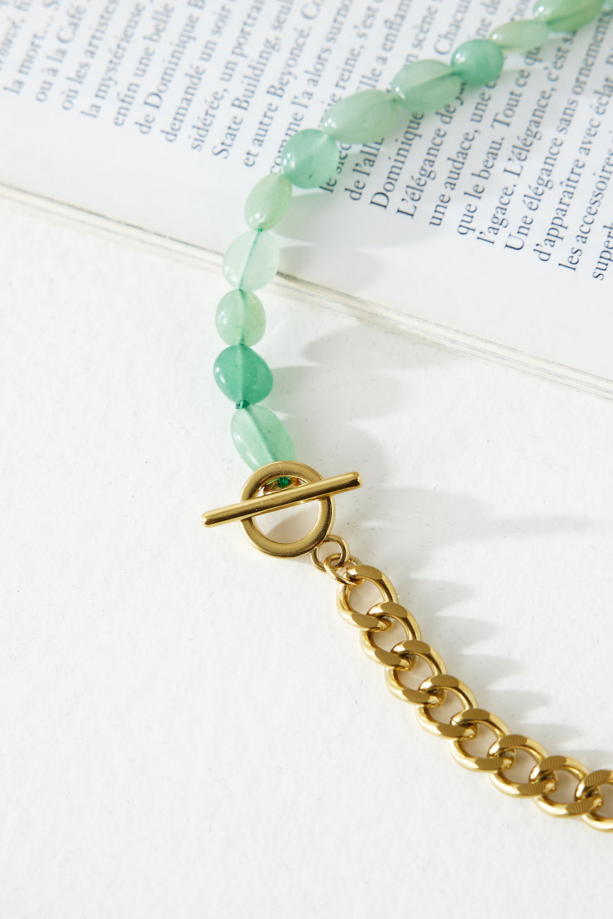 Collar Letras Ocultas Bañado En Oro 18k Oro Verde
