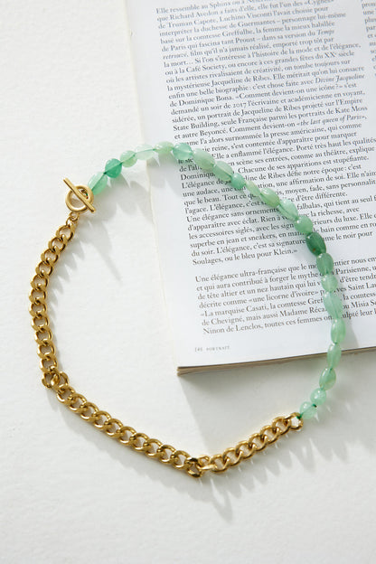 Collar Letras Ocultas Bañado En Oro 18k Oro Verde