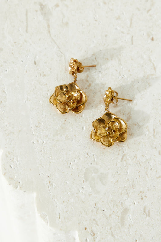 Ohrringe Full Bloom 18 Karat Gold vergoldet