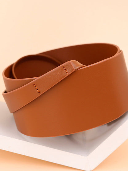 Cinturón ancho de banda con lazo de imitación de cuero para mujer de moda
