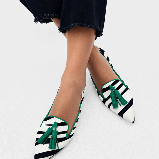 Riane™ | Mocasines Zebra Verde