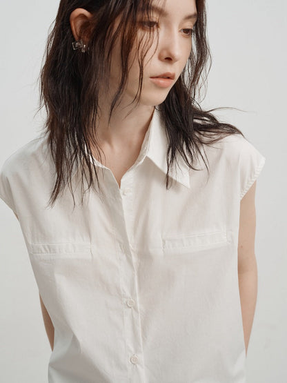 Camisa larga sin mangas elegante