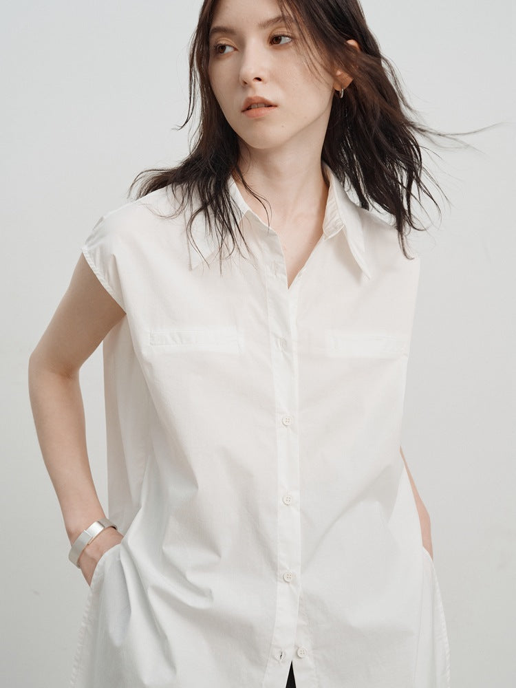 Camisa larga sin mangas elegante