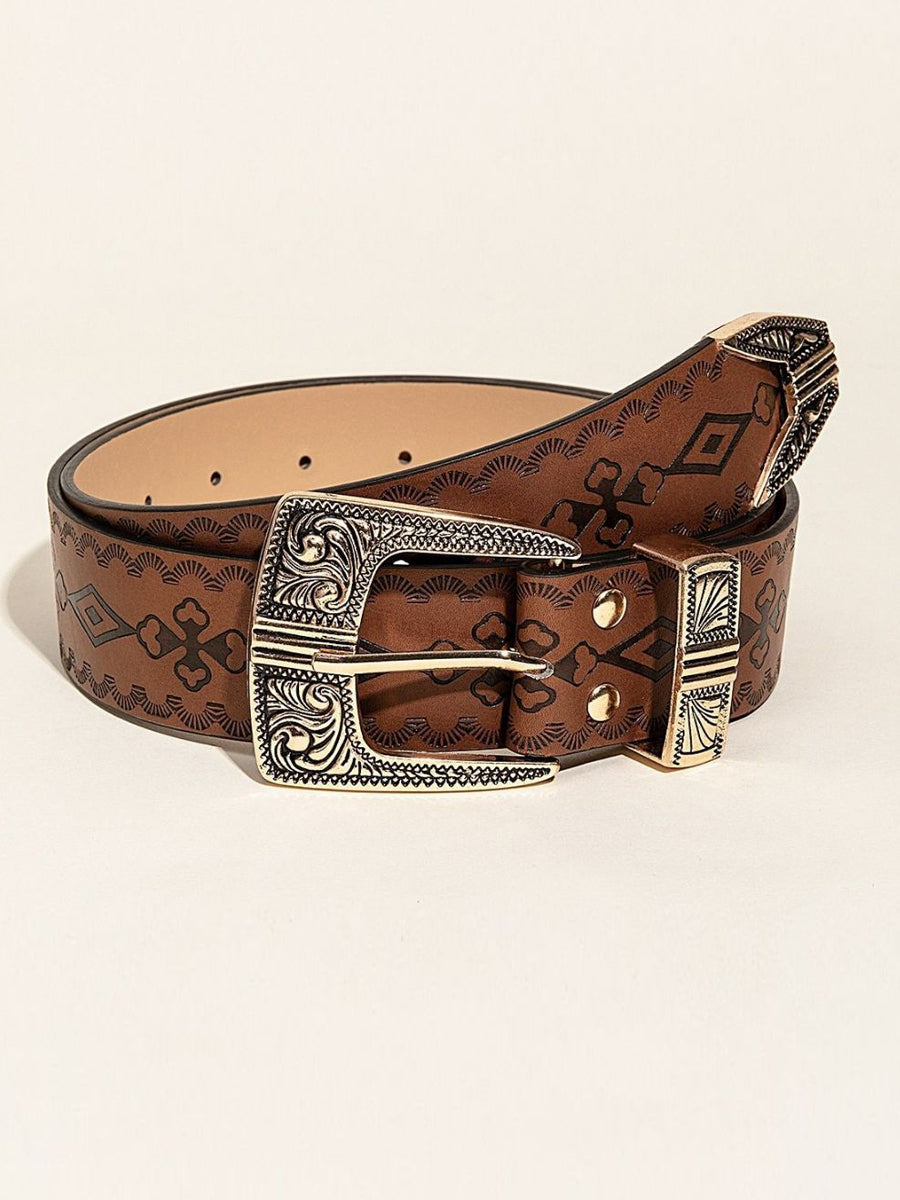 Cinturón estampado de estilo occidental para mujer MDA0127H2Y